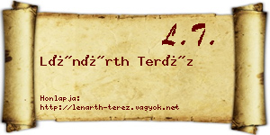 Lénárth Teréz névjegykártya